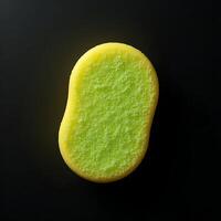 Refreshing Yellow and Green Popsicle with Icy Crystals on Dark Background photo