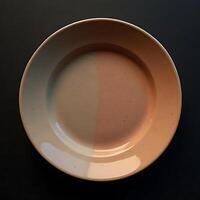 Simple Plate with Soft Lighting and Subtle Color Variations Overhead Shot photo