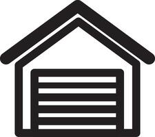 Simple Garage with House Roof vector