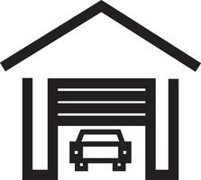 Garage Door with Roof Icon vector