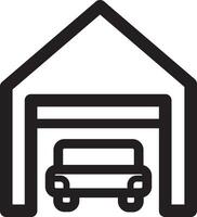Simple Line Garage Illustration vector