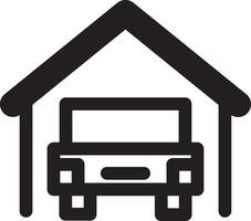 opened garage icon vector
