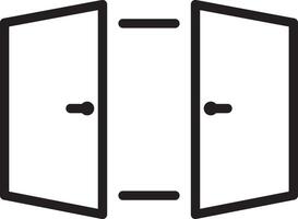 minimalist opened door icon vector