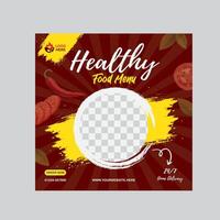 Lovely food menu social media post vector