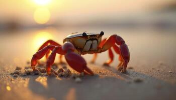 Macro Of Crab Legs In Motion At Beach photo