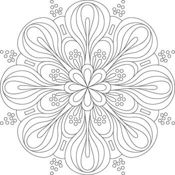 gris línea Arte mandala diseño circular modelo colorante página vector
