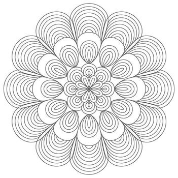 Gray Scale Mandala Circular Pattern Concentric Circles Design vector