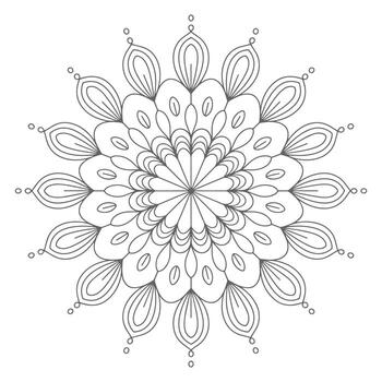Grey Scale Mandala Design Circular Pattern Ornament vector