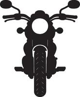 Black silhouette of a motorcycle front view bike vehicle vector