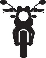 Black motorcycle front view silhouette vehicle transportation vector