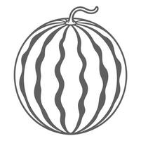 Grey Scale Watermelon Illustration Wavy Lines Simple Design vector