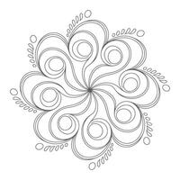 Grey Swirling Circular Mandala Design Element vector