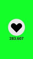 Heart Reaction Counter Icon With Green Screen. Vertical Animation video