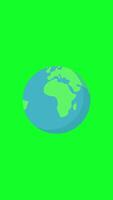 Rotating Earth Icon With Green Screen. Vertical Animation video