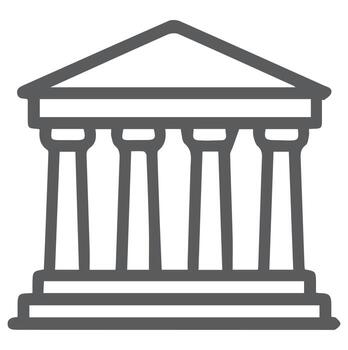 antiguo griego edificio con columnas y frontón arquitectura vector