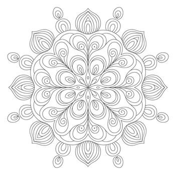 gris escala mandala circular modelo línea Arte diseño vector