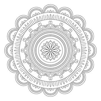 gris escala mandala circular modelo diseño vector