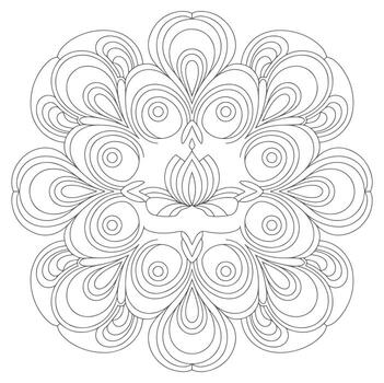 gris escala mandala diseño circular modelo línea Arte vector