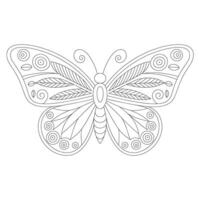 Ornate butterfly with swirling patterns and leaf designs insect wings vector