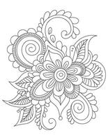 Intricate floral paisley design with swirling patterns and leaf motifs vector