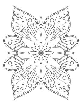 Intricate floral mandala with symmetrical petal design and circular patterns vector