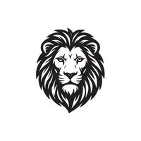 Black and White Lion Head vector