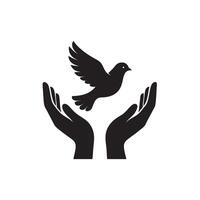 Hand and Dove Icon vector