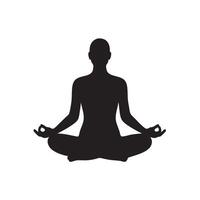 Meditation Pose Yoga Silhouette vector