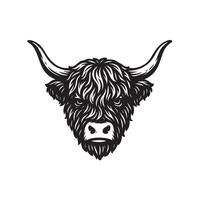 Puddle Cow Head Black and White vector