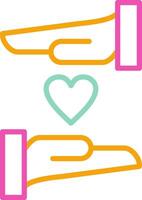 Caring Hands Icon Design Symbol Line Multicolors vector