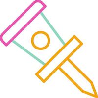 Pin Icon Design Symbol Line Multicolors vector