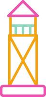 Watchtower Icon Design Symbol Line Multicolors vector