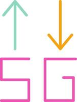 Bandwidth Icon Design Symbol Line Multicolors vector