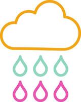 Rain Icon Design Symbol Line Multicolors vector
