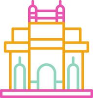 Gateway Of India Icon Design Symbol Line Multicolors vector