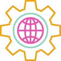 Globalization Icon Design Symbol Line Multicolors vector