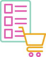 A shopping cart and checklist icon vector