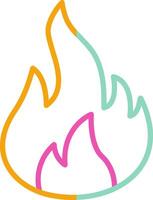 Flame Icon Design Symbol Line Multicolors vector