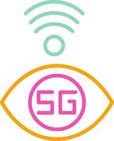5g logo with eye and wifi symbol vector