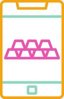 Gold Icon Design Symbol Line Multicolors vector