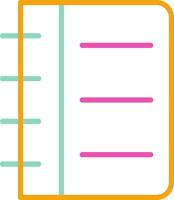 A notebook with pink and green lines vector