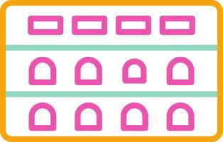 Pula Arena Icon Design Symbol Line Multicolors vector