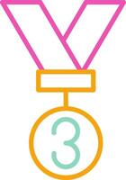 Bronze Medal Icon Design Symbol Line Multicolors vector