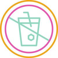 No Drink Icon Design Symbol Line Multicolors vector
