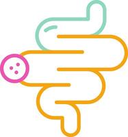 Intestine Icon Design Symbol Line Multicolors vector