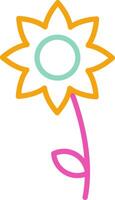 Flower Icon Design Symbol Line Multicolors vector