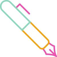 A pen with a colorful line around it vector