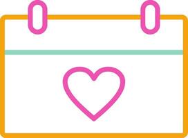 A calendar with a heart on it vector