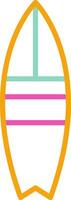 Surfboard Icon Design Symbol Line Multicolors vector