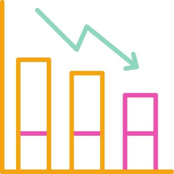 Decrease Icon Sadness Loss Symbol vector